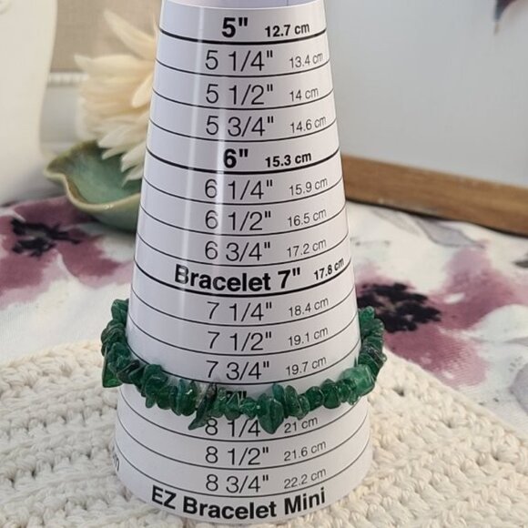 Green Fuchsite Dragon Stone Bracelet | Natural Chip Stretch Healing Jewelry - Picture 7 of 7